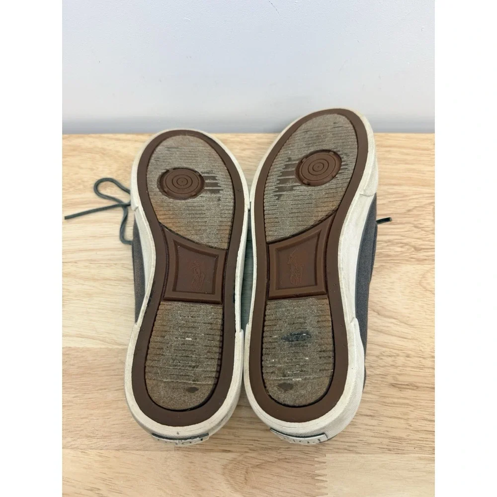 Polo Ralph Lauren Lander Canvas Deck Boat Shoes Footwear Gray Mens 8D #36